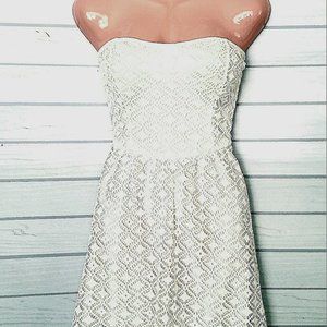 White BONGO Crochet Dress, Strapless, Open Back